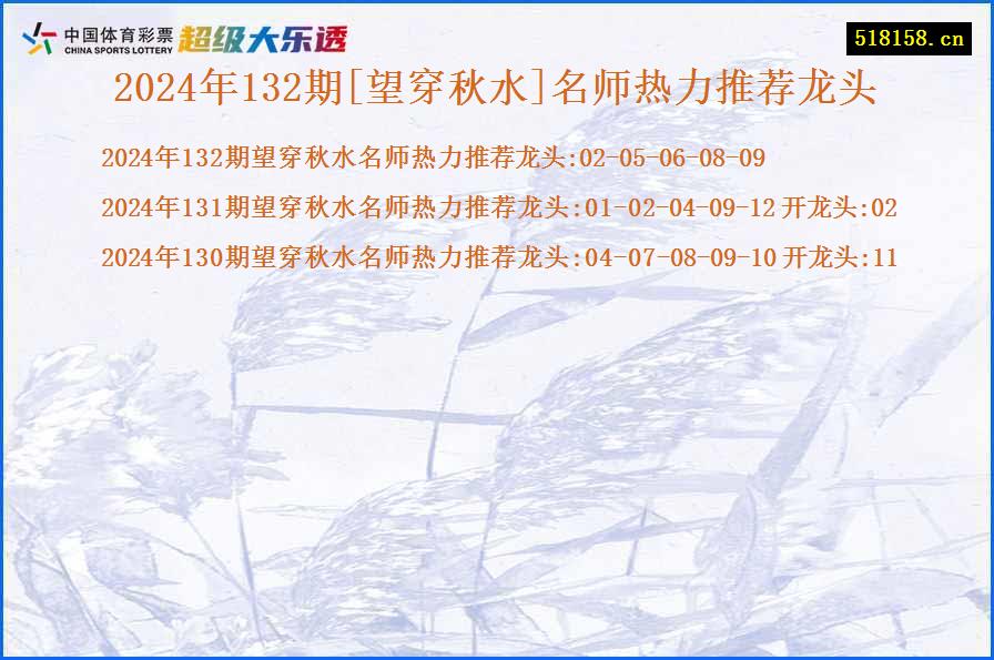 2024年132期[望穿秋水]名师热力推荐龙头