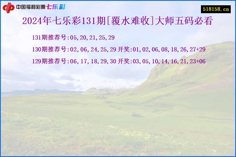 2024年七乐彩131期[覆水难收]大师五码必看