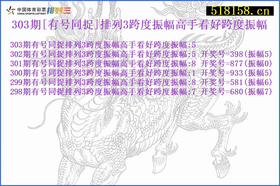 303期[有号同捉]排列3跨度振幅高手看好跨度振幅