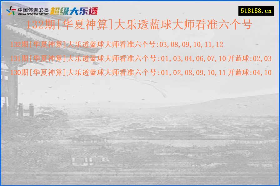 132期[华夏神算]大乐透蓝球大师看准六个号