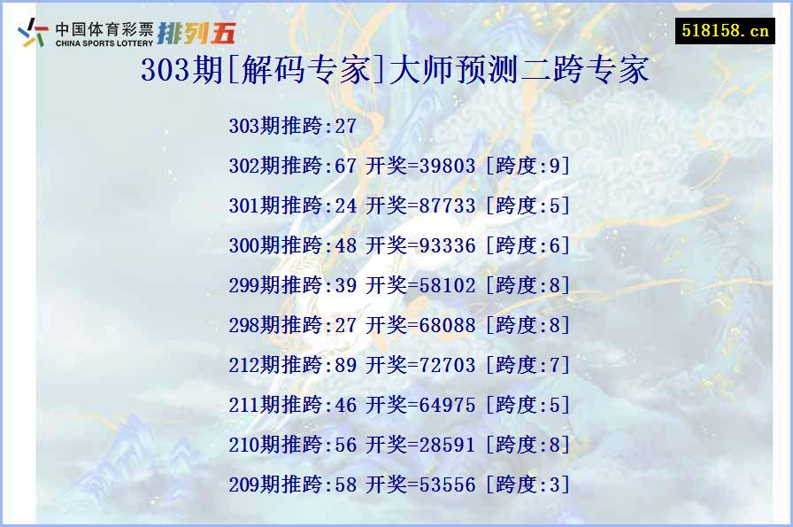 303期[解码专家]大师预测二跨专家