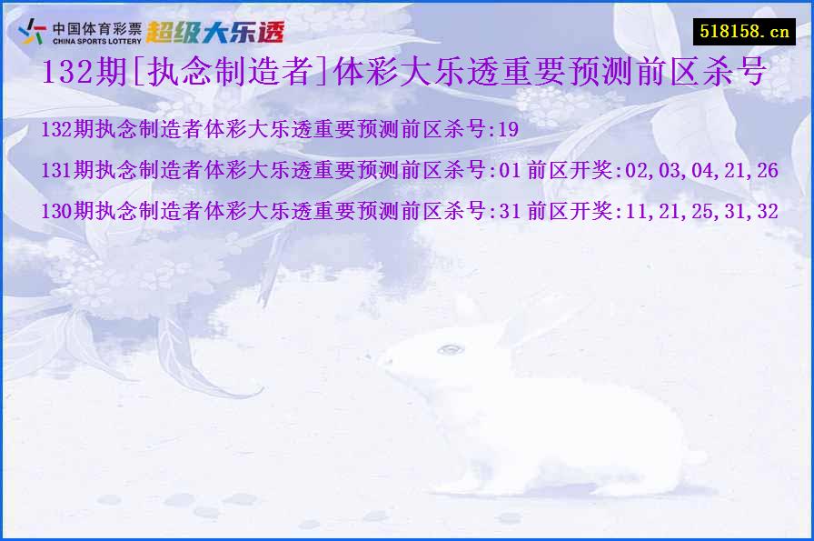 132期[执念制造者]体彩大乐透重要预测前区杀号