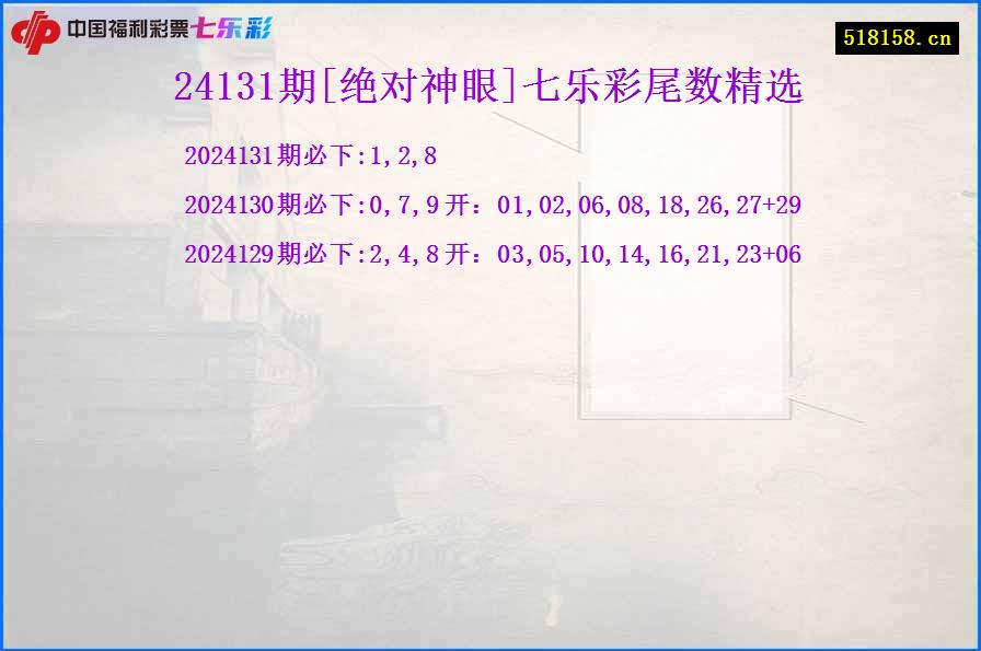 24131期[绝对神眼]七乐彩尾数精选