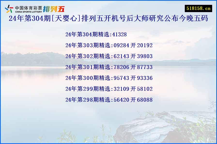 24年第304期[天婴心]排列五开机号后大师研究公布今晚五码