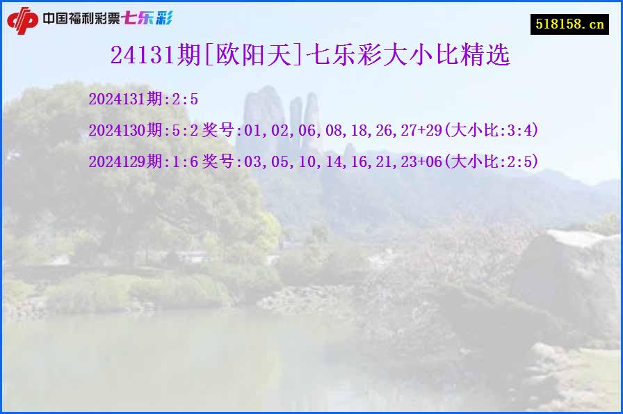 24131期[欧阳天]七乐彩大小比精选