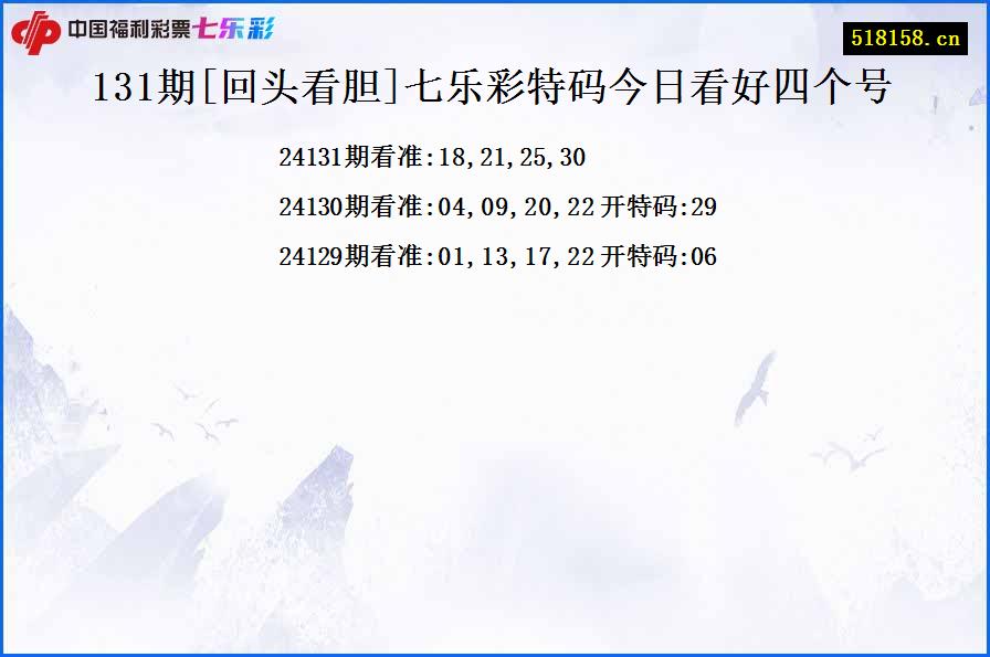 131期[回头看胆]七乐彩特码今日看好四个号