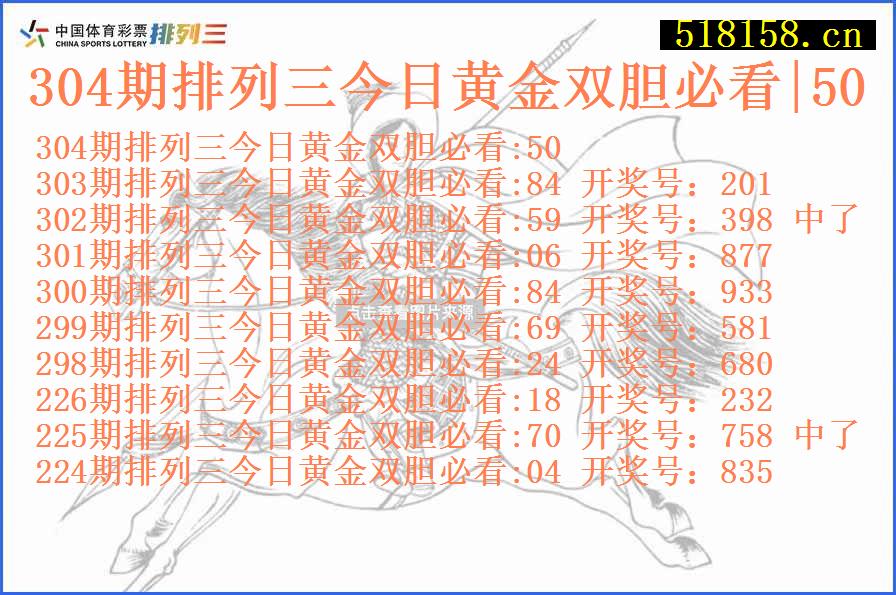 304期排列三今日黄金双胆必看|50