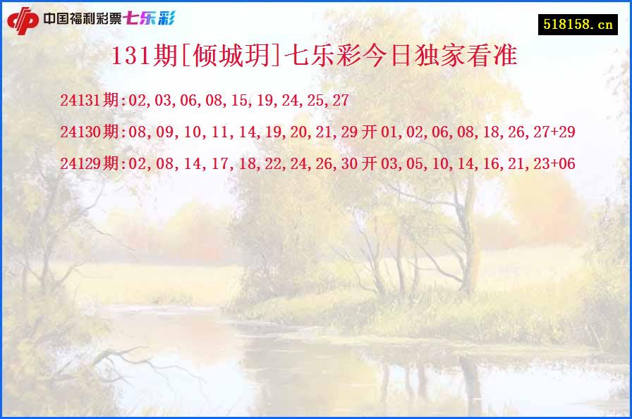 131期[倾城玥]七乐彩今日独家看准