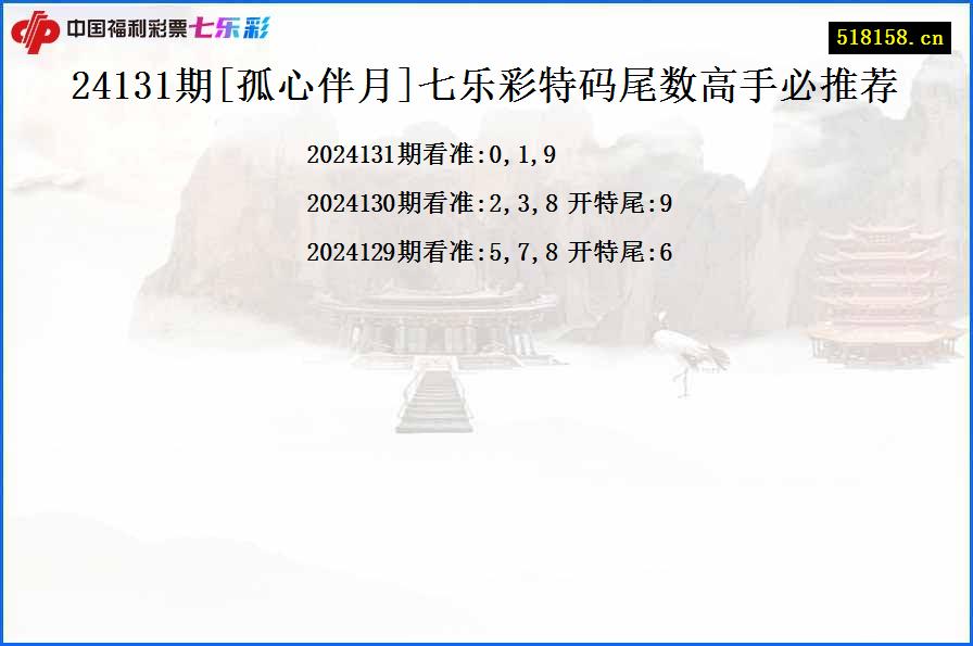 24131期[孤心伴月]七乐彩特码尾数高手必推荐
