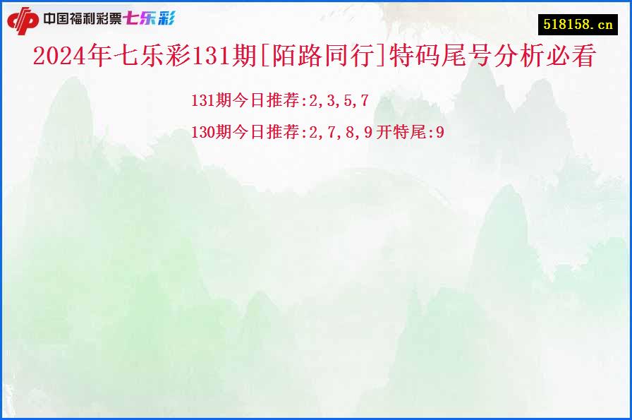 2024年七乐彩131期[陌路同行]特码尾号分析必看