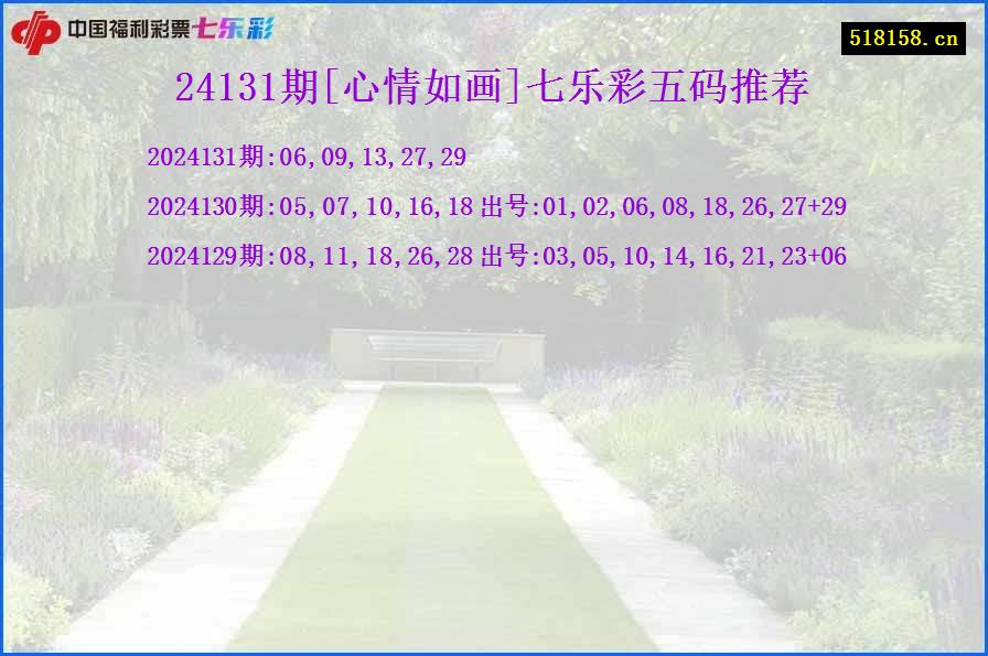 24131期[心情如画]七乐彩五码推荐