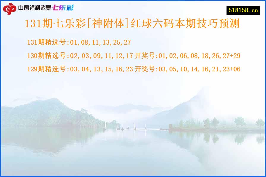 131期七乐彩[神附体]红球六码本期技巧预测