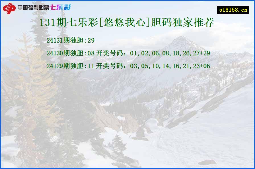 131期七乐彩[悠悠我心]胆码独家推荐