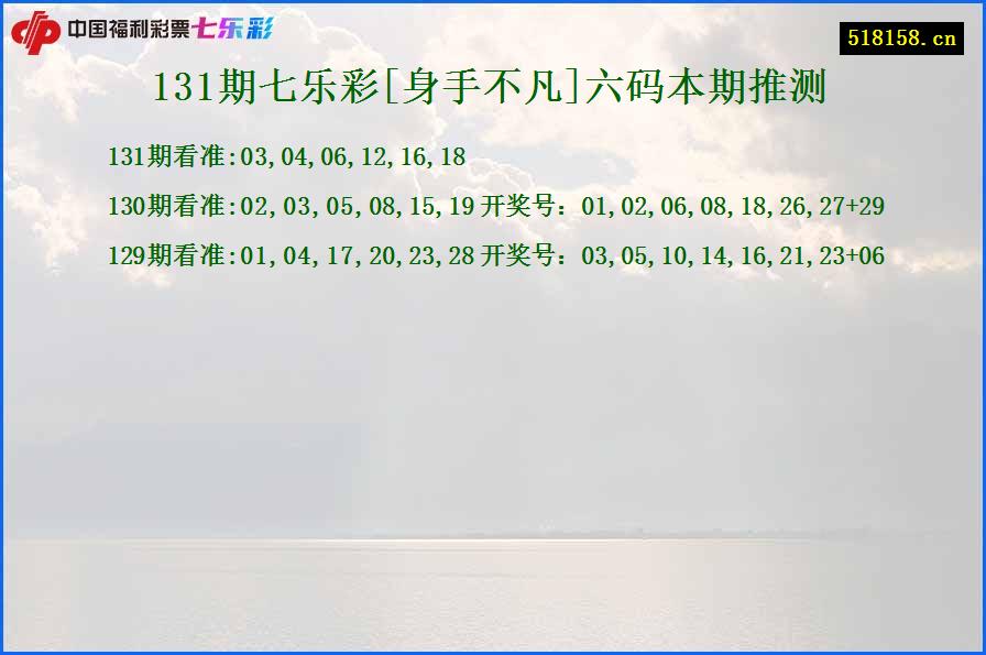 131期七乐彩[身手不凡]六码本期推测