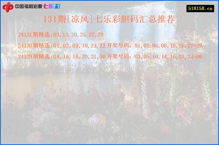 131期[凉风]七乐彩胆码汇总推荐