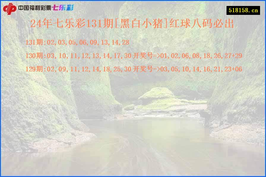 24年七乐彩131期[黑白小猪]红球八码必出