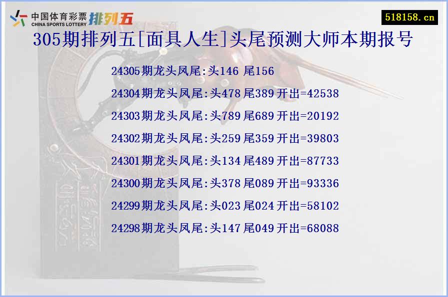 305期排列五[面具人生]头尾预测大师本期报号