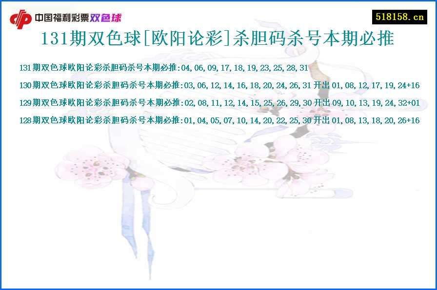 131期双色球[欧阳论彩]杀胆码杀号本期必推