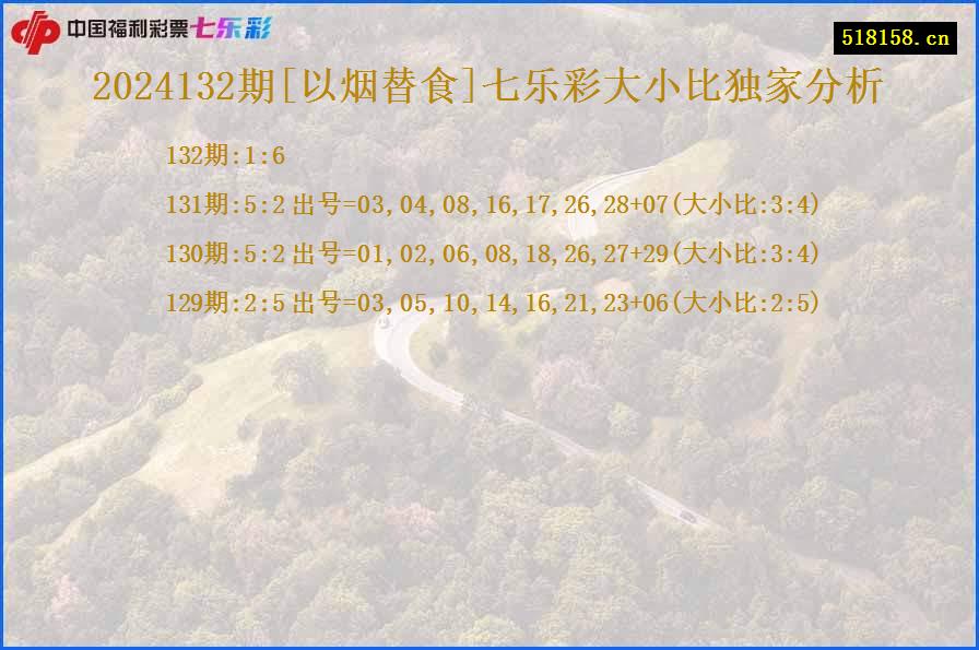 2024132期[以烟替食]七乐彩大小比独家分析