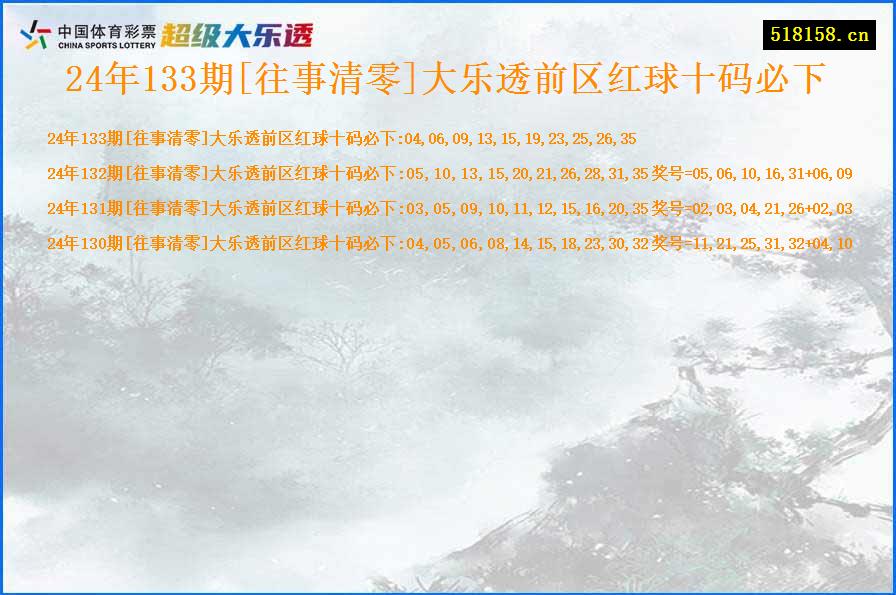 24年133期[往事清零]大乐透前区红球十码必下