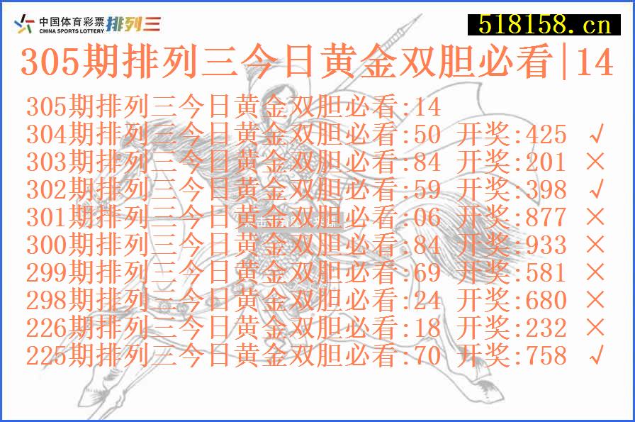 305期排列三今日黄金双胆必看|14