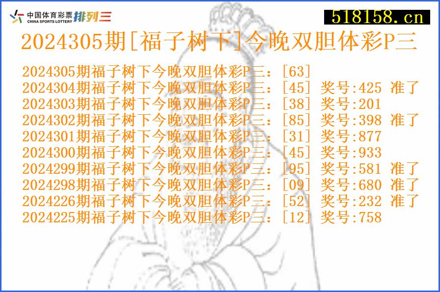 2024305期[福子树下]今晚双胆体彩P三