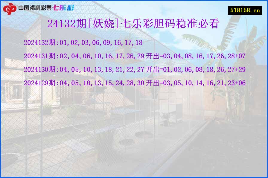 24132期[妖娆]七乐彩胆码稳准必看