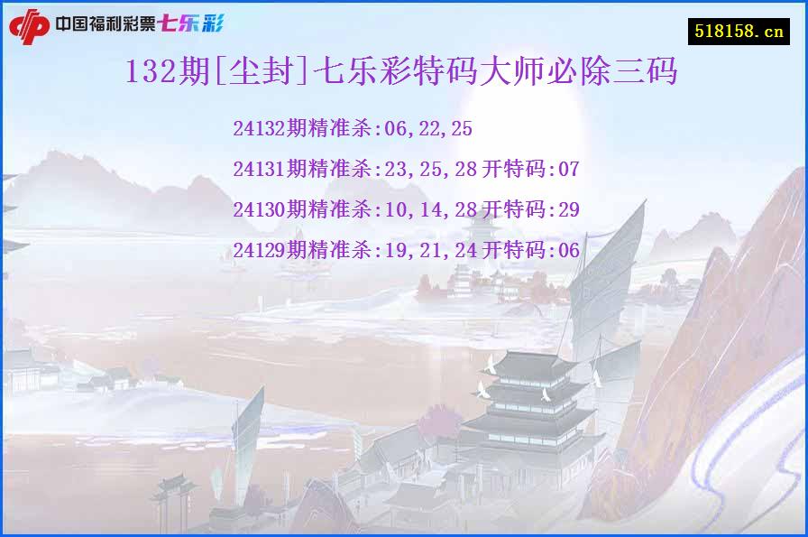 132期[尘封]七乐彩特码大师必除三码