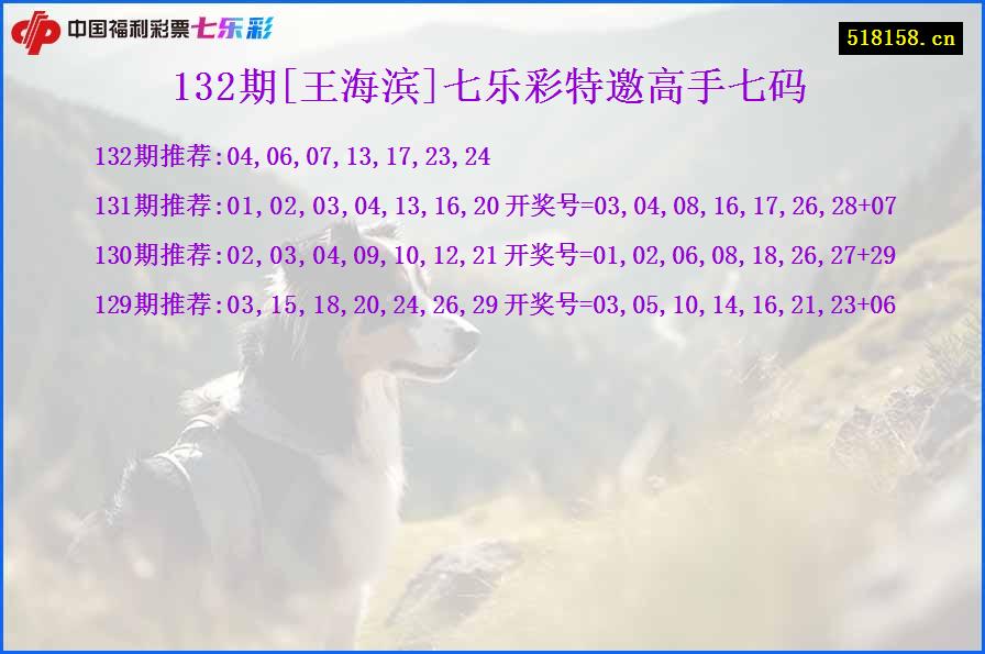 132期[王海滨]七乐彩特邀高手七码