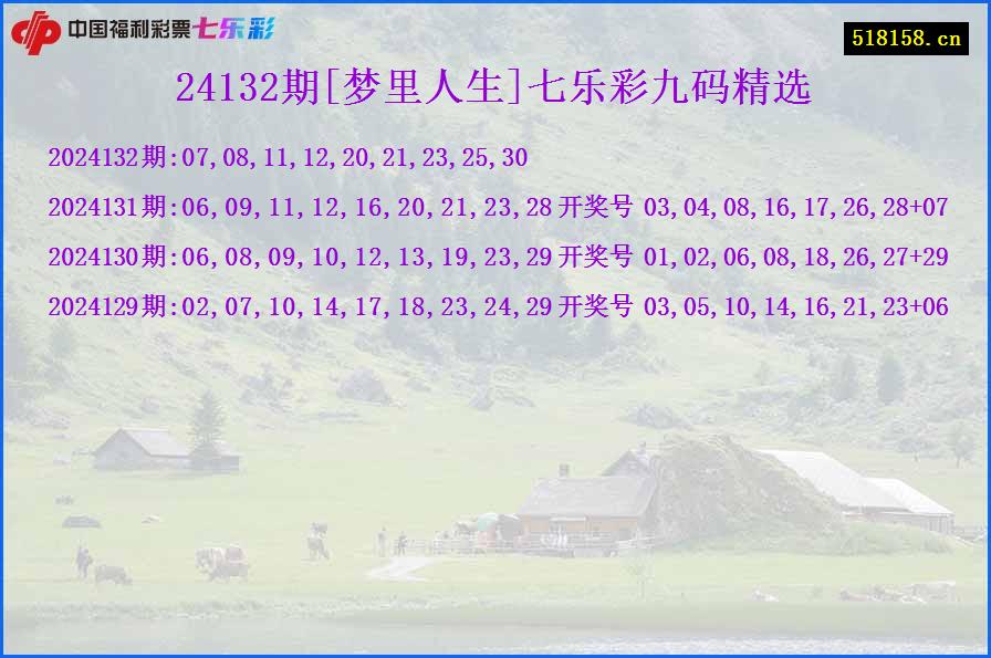 24132期[梦里人生]七乐彩九码精选