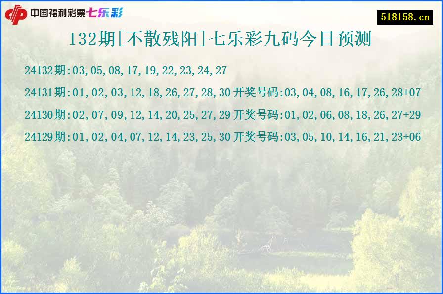 132期[不散残阳]七乐彩九码今日预测