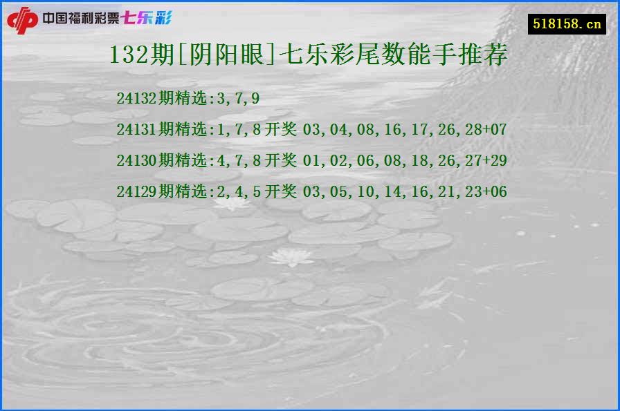 132期[阴阳眼]七乐彩尾数能手推荐