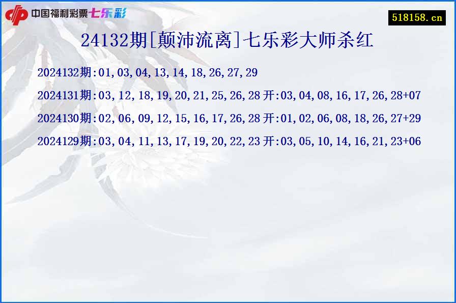 24132期[颠沛流离]七乐彩大师杀红