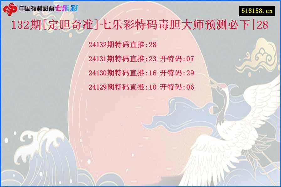 132期[定胆奇准]七乐彩特码毒胆大师预测必下|28