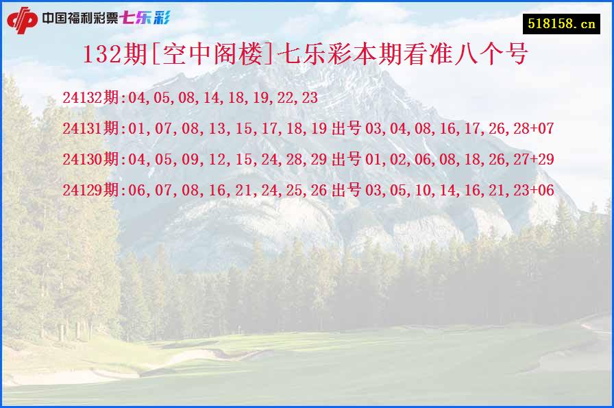 132期[空中阁楼]七乐彩本期看准八个号
