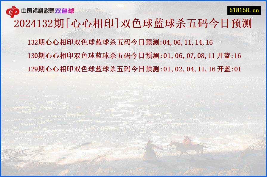 2024132期[心心相印]双色球蓝球杀五码今日预测