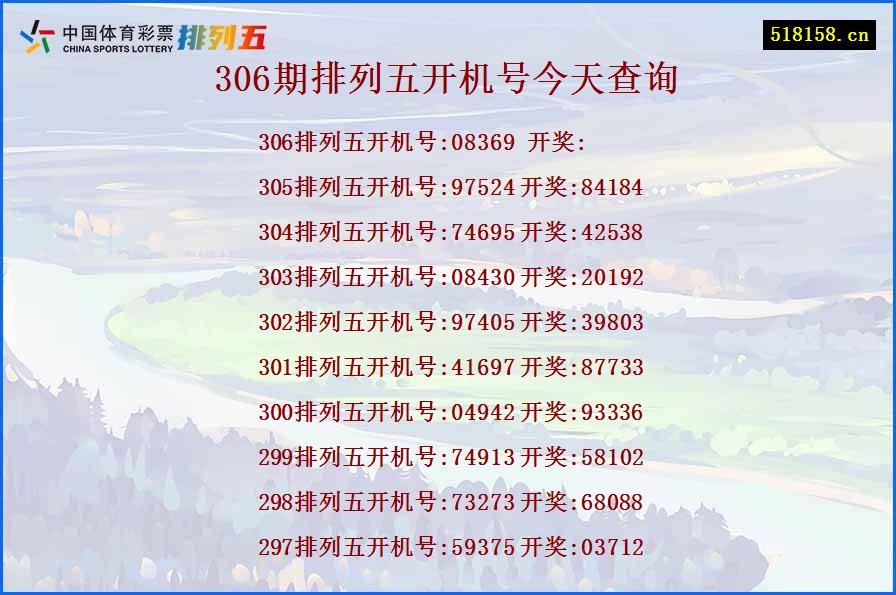 306期排列五开机号今天查询