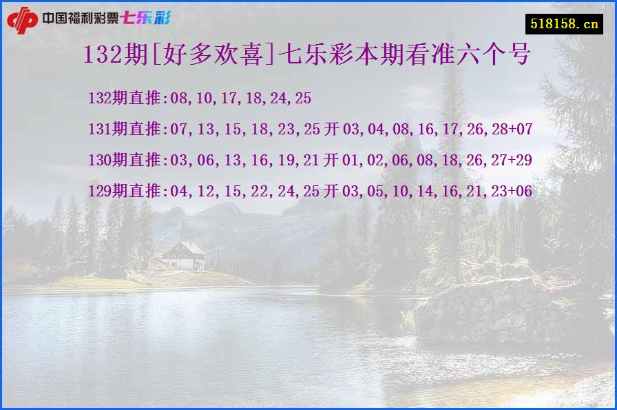 132期[好多欢喜]七乐彩本期看准六个号