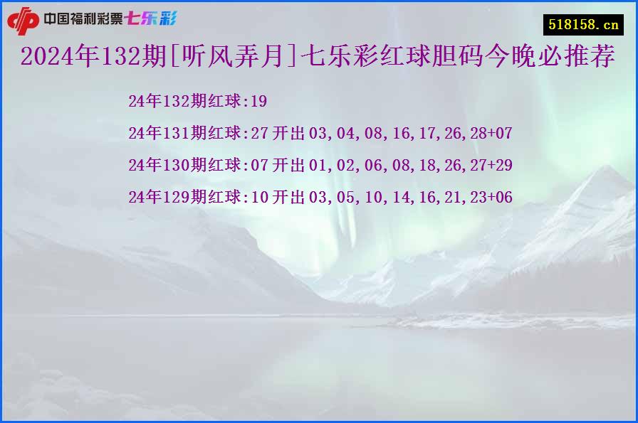 2024年132期[听风弄月]七乐彩红球胆码今晚必推荐