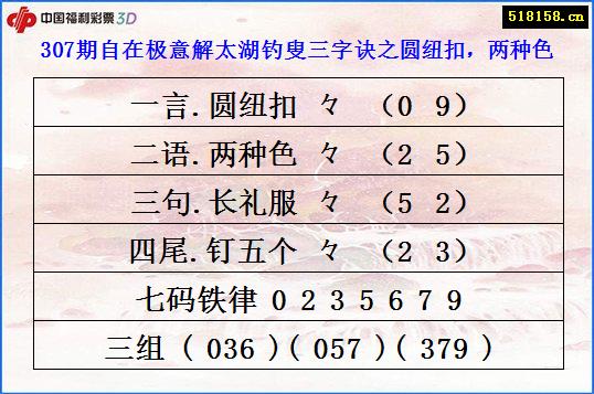 307期自在极意解太湖钓叟三字诀之圆纽扣，两种色