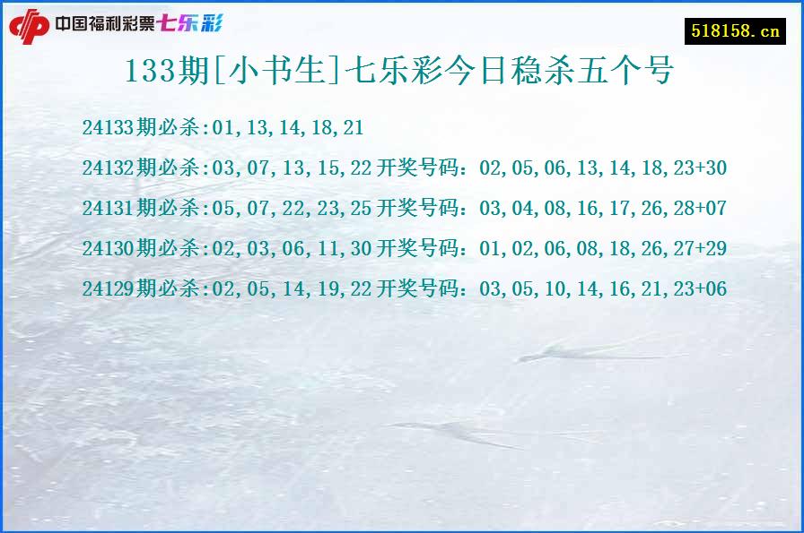 133期[小书生]七乐彩今日稳杀五个号