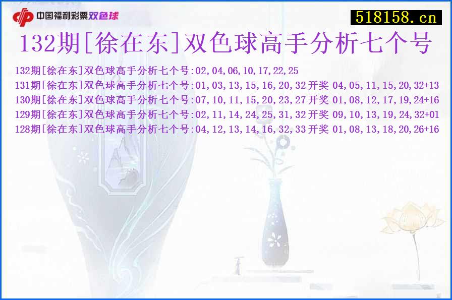 132期[徐在东]双色球高手分析七个号