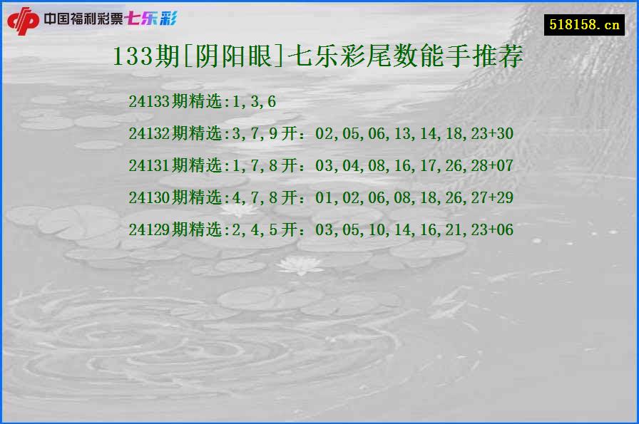 133期[阴阳眼]七乐彩尾数能手推荐
