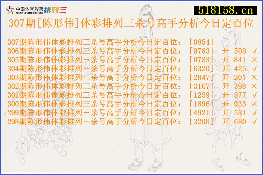 307期[陈形伟]体彩排列三杀号高手分析今日定百位