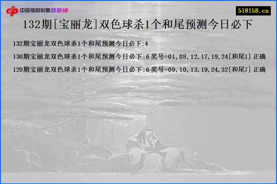 132期[宝丽龙]双色球杀1个和尾预测今日必下