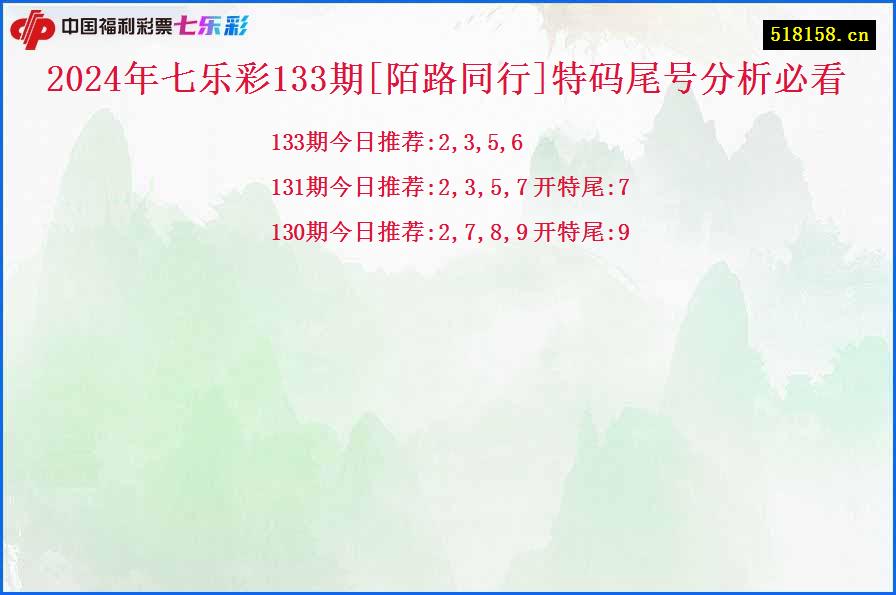 2024年七乐彩133期[陌路同行]特码尾号分析必看