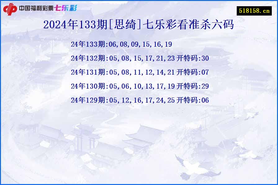 2024年133期[思绮]七乐彩看准杀六码