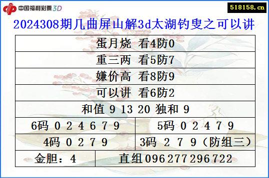 2024308期几曲屏山解3d太湖钓叟之可以讲