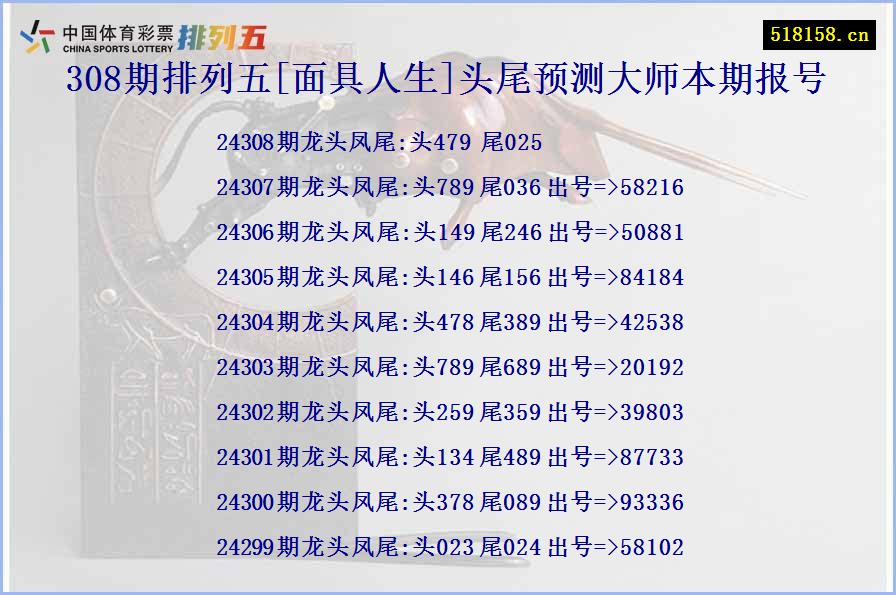 308期排列五[面具人生]头尾预测大师本期报号