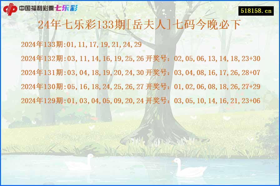 24年七乐彩133期[岳夫人]七码今晚必下